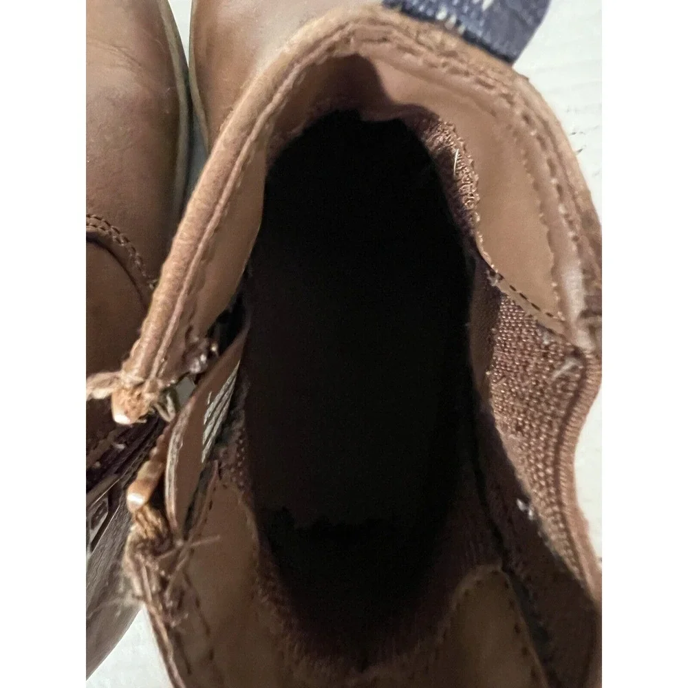 Cat & Jack Shoes Girl's Size 10‎ Chelsea Zip Up Boots Brown